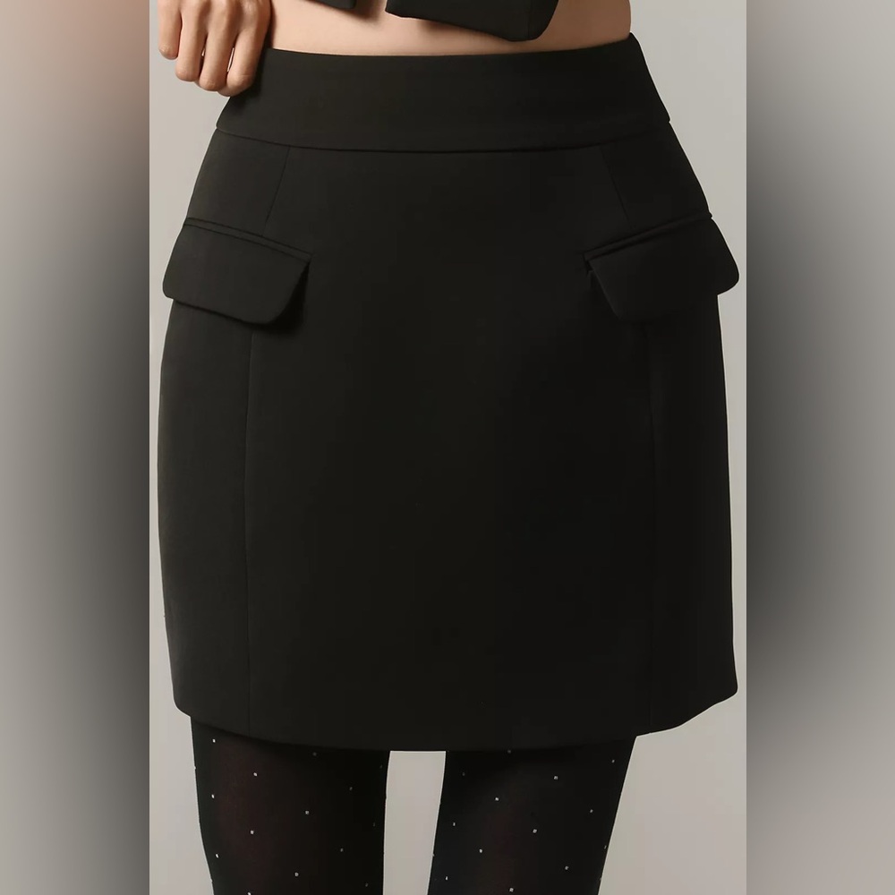Anthropologie Elegant Black Mini Skirt